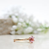 Finished: Solitaire Petite Little Sparkle Ring with Light Pink Morganite and Diamonds