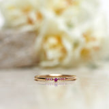 Finished: Tiny Little Sparkle Ring with a Hot Pink Sapphire and Light Pink Sapphires