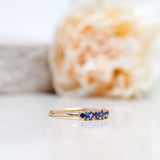 Finished: Brigitte Ring with Light Blue Sapphires & Dark Blue Sapphires