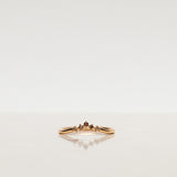 Five Diamond Triangle Ring with Chocolate and Champagne Diamond Gradient