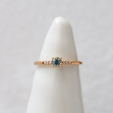 Finished: Not At All Tiny Little Sparkle Ring with Aquamarine and Diamonds - Low Setting