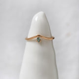 Finished: Lily Fallen Drop Ring with Olive Green Sapphire
