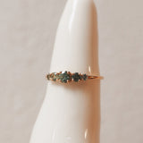 Finished: Elise Ring with Olive Green Sapphires