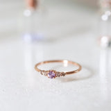 Finished: Mini Elise Ring with Lavender Sapphire and Chocolate Diamonds
