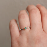 Finished: Not So Tiny Sparkle Ring with Green Emerald and Black Diamonds