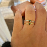 Finished: Low Set Not So Tiny Ring with Dark Green Tourmaline - Yellow Gold