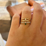 Finished: Low Set Not So Tiny Ring with Dark Green Tourmaline - Yellow Gold