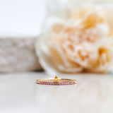 Finished: Lily Tiny Drop Ring with a Yellow Sapphire Drop and Light Pink Sapphire Row