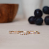 Sania Baguette Brilliant Diamond Band with Diamonds and Light Pink Sapphires