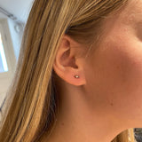 Finished: Tiny Brigitte Diamond Stud Earring with Dark Blue Sapphires and Diamond TWVS