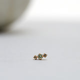Finished: Tiny Brigitte Diamond Stud Earring with Olive Green Sapphires