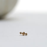 Finished: Tiny Brigitte Diamond Stud Earring with Olive Green Sapphires and Champagne Diamond
