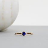 Finished: Not At All Tiny Ring with a Dark Blue Sapphire