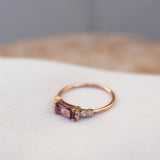 One-Of-A-Kind Cluster Ring with a Mauve Sapphire and Diamonds (0.84 CT)
