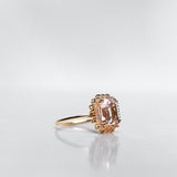 One-Of-A-Kind Morganite Halo Solitaire with Light Pink Morganite and Diamond Halo (Total 2.82 CT)