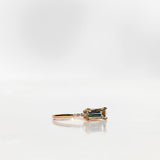 One-of-a-Kind Custom Ring with an Emerald-Cut Mint Green Beryl and Diamonds