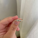 One-of-a-Kind Custom Ring with an Emerald-Cut Mint Green Beryl and Diamonds