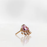 One-of-a-Kind Stud Earring with Light Pink Sapphire, Diamonds TWVS and Diamond Drops TWVS