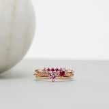 Finished: Not So Tiny Sparkle Ring with a Red Ruby and Light Pink Sapphires
