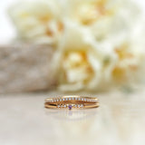 Finished: Tiny Little Sparkle Ring with a Light Pink Sapphire and Diamonds TWVS