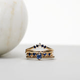 Finished: Mini Brigitte Ring with Royal Blue Sapphires and Chocolate Diamonds