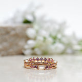 Finished: Jade Petite Wave Half Ring with Light Pink Sapphires, Champagne Diamonds and Diamonds