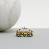 Finished: Angel Ring with Limited Edition Sea Green Tourmalines