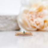 Finished: Lily Tiny Drop Ring with an Olive Green Sapphire Drop and Chocolate Diamond Row