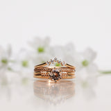 Finished: Solitaire Petite Little Sparkle Ring with Champagne Morganite and Chocolate Diamonds