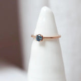 Finished: Antique Style Solitaire Ring with Sea Blue Sapphire