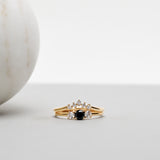 Finished: 24-Hour Auction! Edith Ring with a Black Diamond and Diamonds TWVS